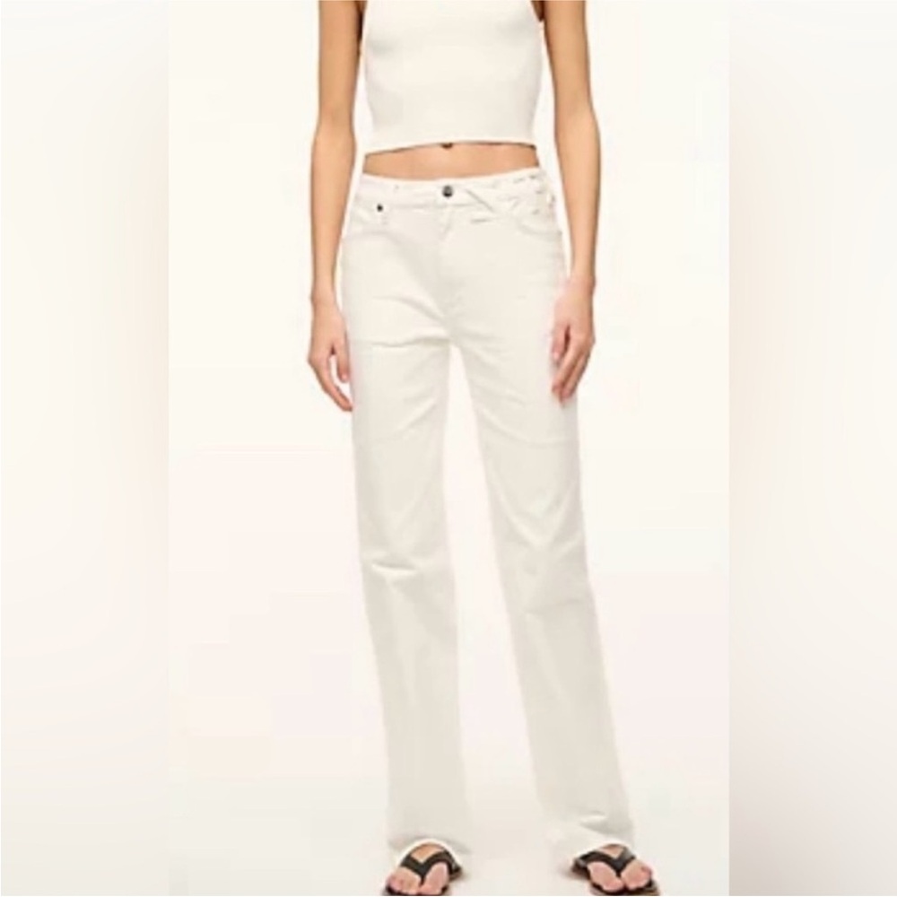 Staud x Wrangler White Straight Cut Jeans